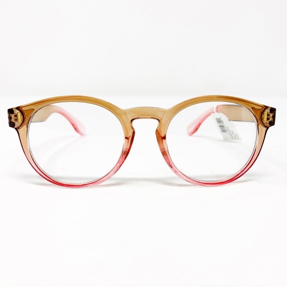 BP 58mm Round Ombre Blue Light Blocking Glasses In Nude - Picture 3 of 7